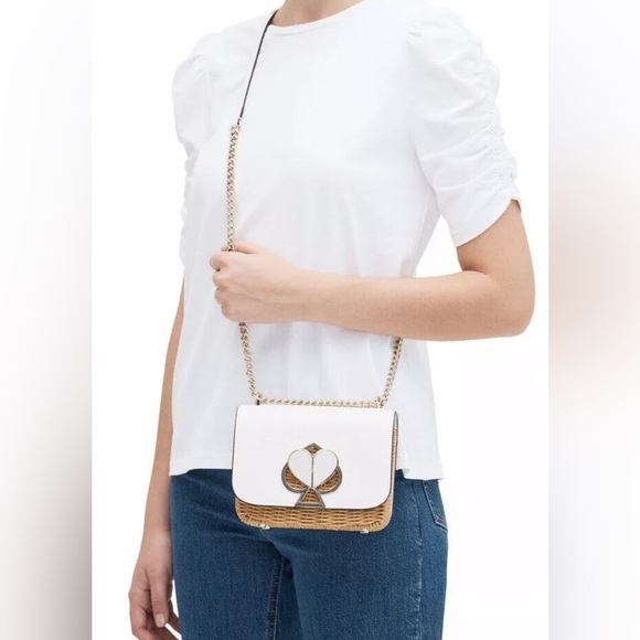 Kate Spade Nicola Turnlock Wicker Crossbody Bag - Picture 2 of 11